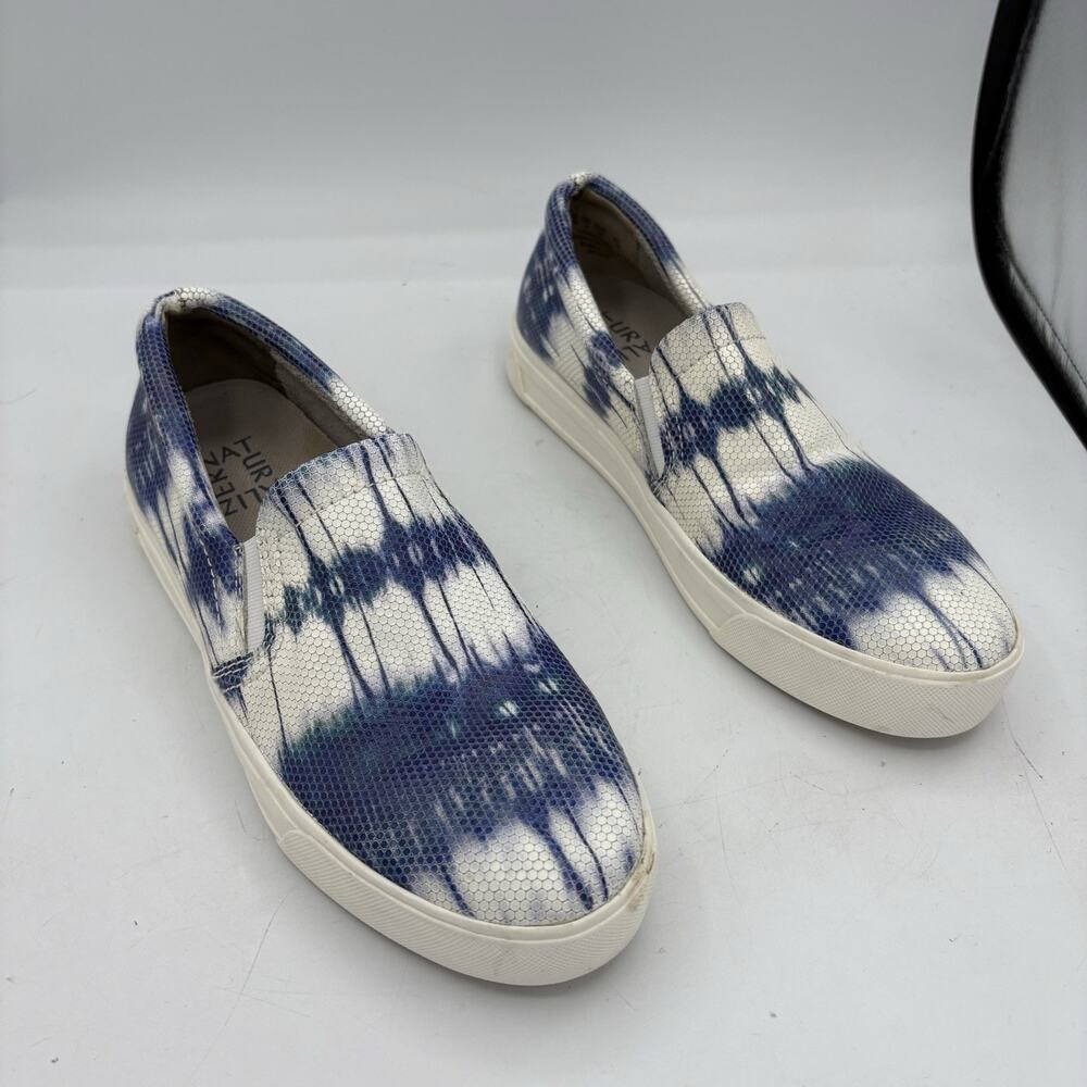 Naturalizer Sneakers Womens Size 7 Slip On Aileen Snake Blue‎ White Tie Dye